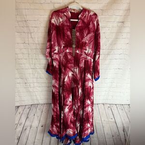 Maxi Dress Elegant Red and White Women's Dress Size XL